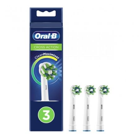 Cabezal de Recambio Braun para cepillo Braun Oral-B Cross Action/ Pack 3 uds Cabezal de Recambio Braun para cepillo Braun Oral-B Cross Action/ Pack 3 uds